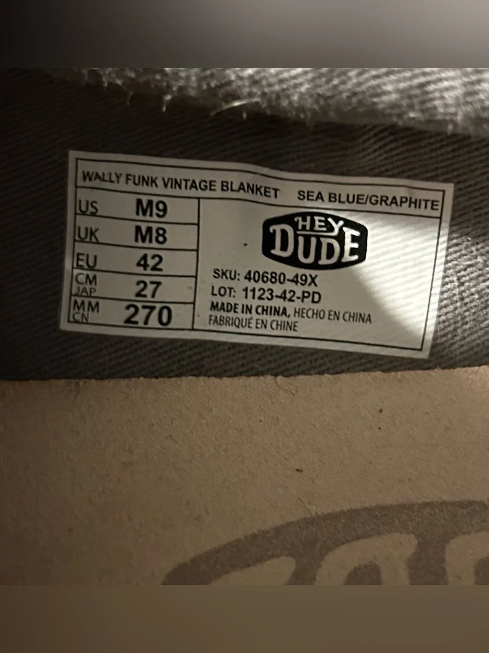 Hey Dude Men's Wally Funk Vintage Blanket Shoes Size 9
